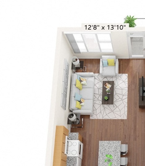 Brighton Oaks_1 Bedroom Floor Plan